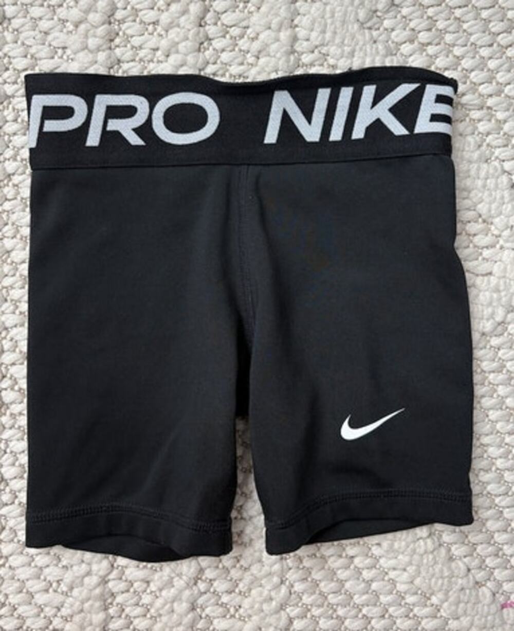 Girls Youth Nike Pro Black Spandex Shorts Size XS